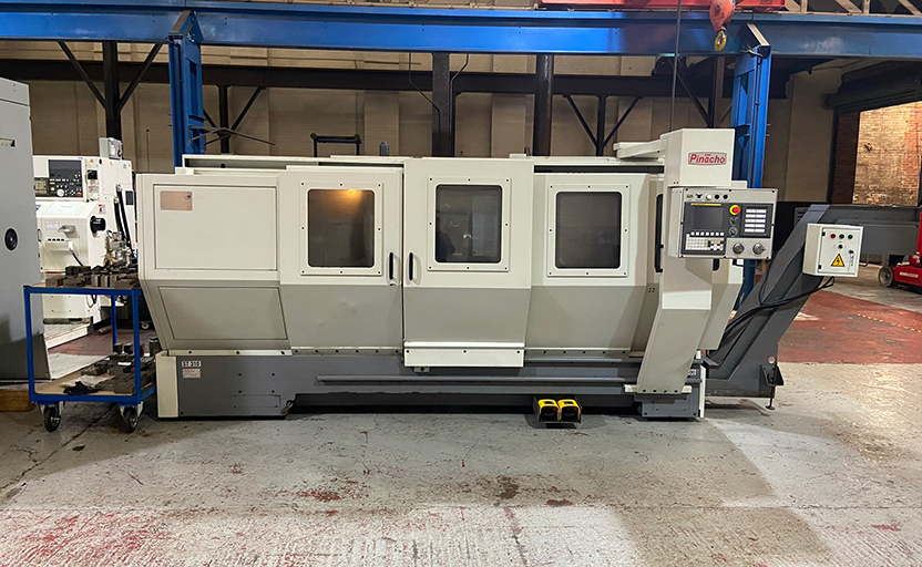 USED PINACHO ST-310-105 X 2000 3-Axis Flat Bed CNC Lathe with C-Axis & Driven Tools – TWW Cat 7874
